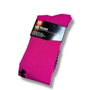 Under Armour UA Team Over-The-Calf Performance Socks Tropic Pink/Black Size LG